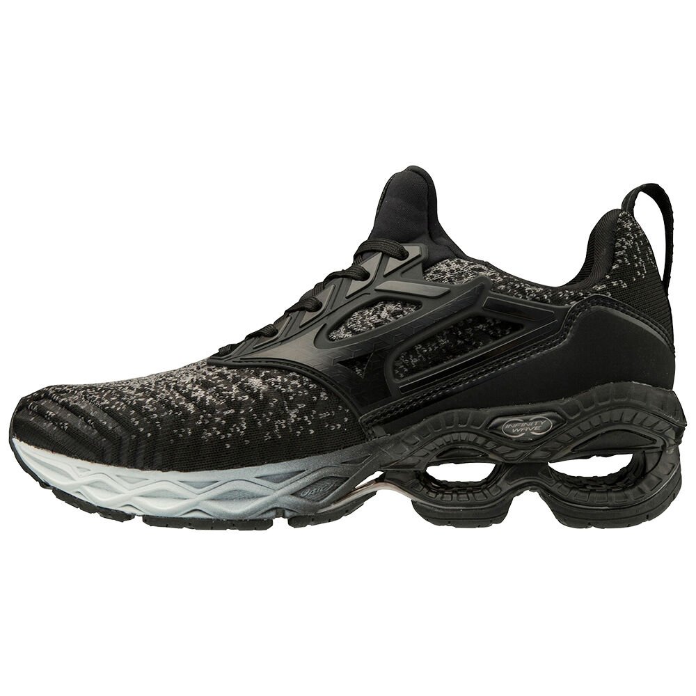 Mizuno Women's Running Shoes Wave Creation Waveknit Black - HQAKTGD-50